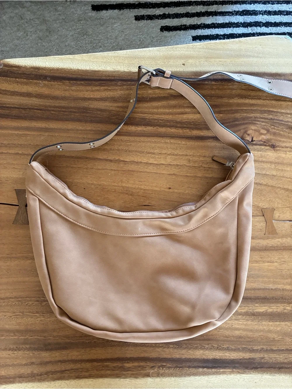 True Religion Suede Tan Hobo Shoulder Bag